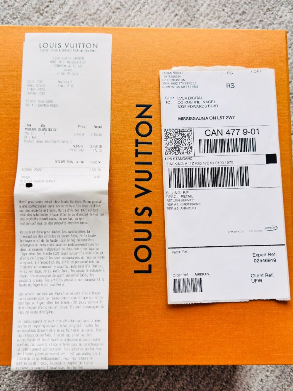 Louis Vuitton Mylockme Chain Bag Greige Leather M56137 (FULL SET - Receipt, Box)